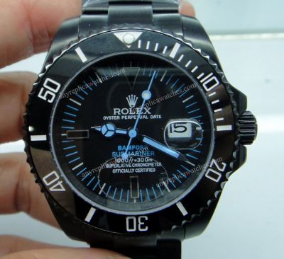 High Quality Replica Rolex Bamford Submariner / Black Watch Case / Blue Markers Special Edition